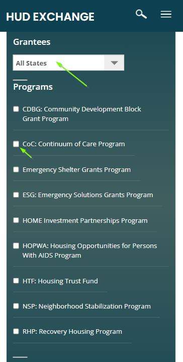 hud exchange find a grantee