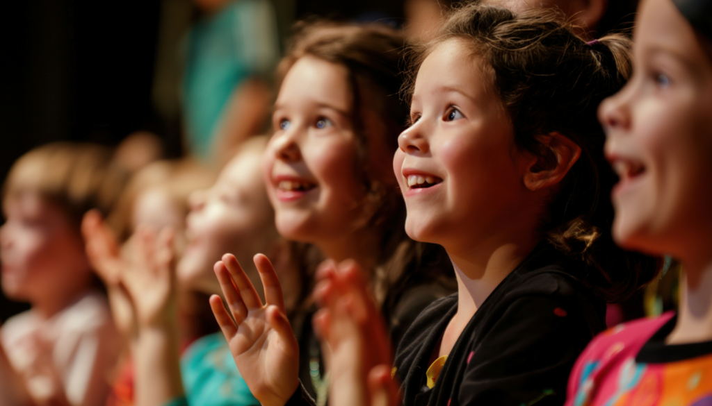 children excited about housing